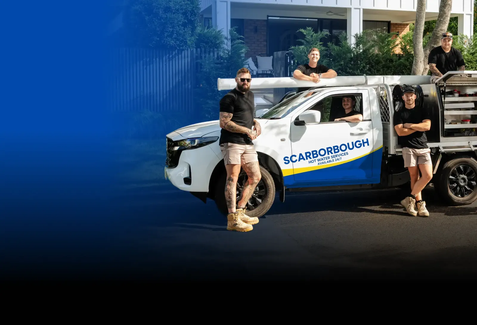 Scarborough Hot Water Services team with the ute